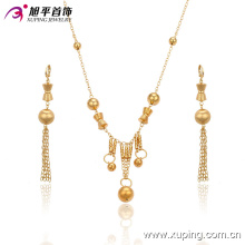 63354 fashion best selling bead jewelry making supplies 18k copper alloy earring and necklace women jewelry sets